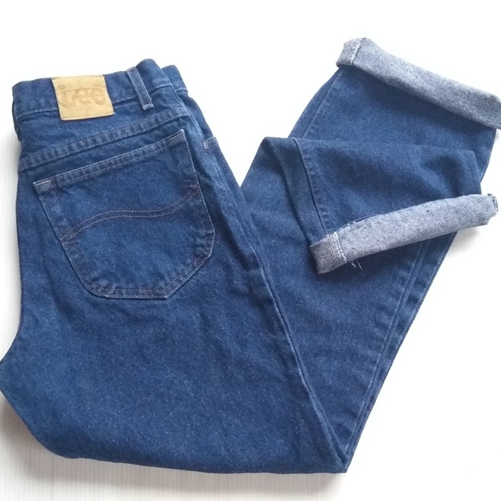 Vintage LEE darkwash structured denim mom jeans